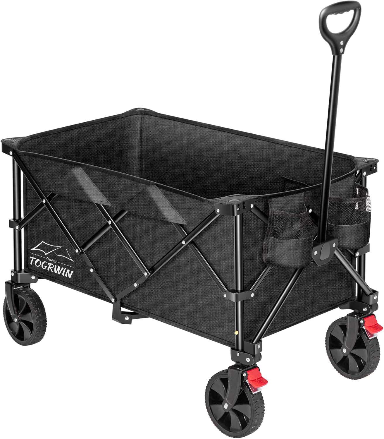 Torgwin 200l Collapsible वैगन 300lbs भारी शुल्क तह उपयोगिता उद्यान कार्ट